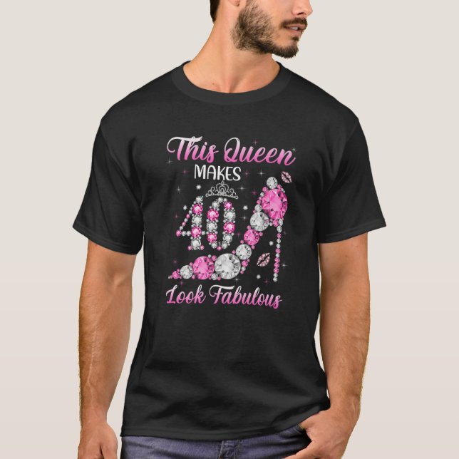40:e födelsedag S för kvinnor Queens 1982 Diamond  T Shirt (Framsida)
