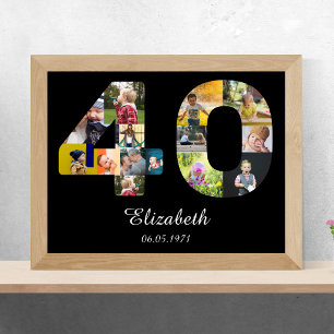 40:e födelsedag Skapa ditt eget multifoto-Poster Poster