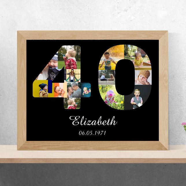 40:e födelsedag Skapa ditt eget multifoto-Poster Poster (Skapare uppladdad)