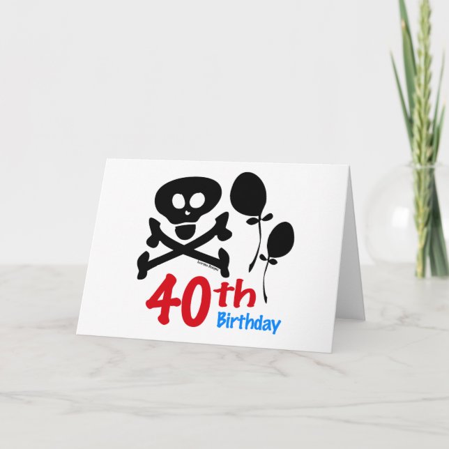 40:e födelsedag Skullben Kort (Framsida)
