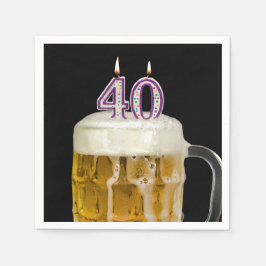 40:e födelsedag svart pappersservett
