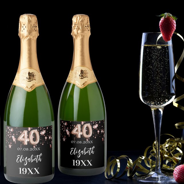 40:e födelsedag svarta stjärnor ro guld (Skapare uppladdad)