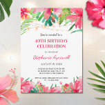40:e födelsedag Tropical String Ljus Hawaiian Inbjudningar<br><div class="desc">De tropiska 40-årspartiernas inbjudningar har en vattenfärgsdesign av tropiska blommor,  löv och ljus. Anpassa dem med din egen text.</div>