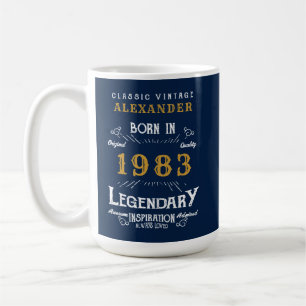 40:e födelsedagen 1983 Lägg till Namn Blue Guld Le Kaffemugg
