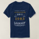 40:e födelsedagen 1983 Lägg till Namn Blue Guld Le T Shirt (Design framsida)