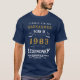 40:e födelsedagen 1983 Lägg till Namn Blue Guld Le T Shirt (Framsida)