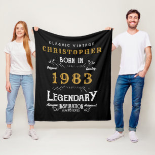 40:e födelsedagen 1983 Lägg till Namn Legendary Bl Fleecefilt