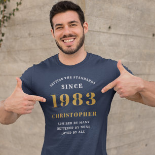 40:e födelsedagen 1983 Lägg till Namn T-Shirt