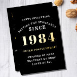 40:e födelsedagen 1984, svart Personlig Guld för h<br><div class="desc">Elegant Black and Gold Foil 40:e födelsedagsinbjudan - Skapa din egen Personlig design. När du ställer in ett steg för ett anmärkningsvärt firande börjar du med perfektens inbjudan. Vår elegant Black och guld 40-årsinbjudan är perfektens val för denna milstolpe-händelse. Den här inbjudan, som är full av sofistikering och som i...</div>