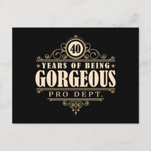 40:e födelsedagen (40 år av härlig) vykort