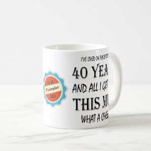 40:e födelsedagen 40 år gammal Roligt Cheek Pers Kaffemugg