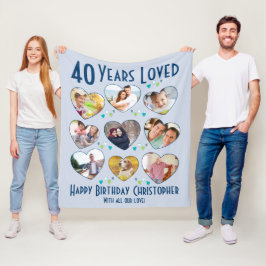 40: e födelsedagen - 40 år: Loved Anpassningsbar P Fleecefilt