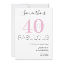 40:e födelsedagen 40 och Fabulous Rosa Party