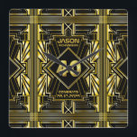 40:e födelsedagen Art Deco Guld Black Underbar Gat Fyrkantig Klocka<br><div class="desc">Fira din milstolpe-födelsedag i stil med denna unika Art Deco-stil,  Underbarare Gatsby-inspirerad design med geometriska former i ljusa guld framför svart bakgrund. En elegant,  klassig,  könsneutral perfekt för att hedra minnet av den speciellare födelsedagen med den jazzinartade smak som präglar de rinnande tjugoårhundradena.</div>