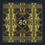 40:e födelsedagen Art Deco Guld Black Underbar Gat Fyrkantig Klocka<br><div class="desc">Fira din milstolpe-födelsedag i stil med denna unika Art Deco-stil,  Underbarare Gatsby-inspirerad design med geometriska former i ljusa guld framför svart bakgrund. En elegant,  klassig,  könsneutral perfekt för att hedra minnet av den speciellare födelsedagen med den jazzinartade smak som präglar de rinnande tjugoårhundradena.</div>