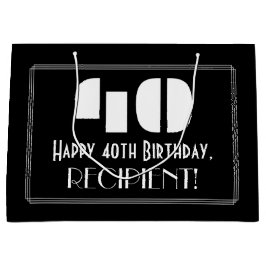 40:e födelsedagen ~ Art Deco Inspired Titta "40" +