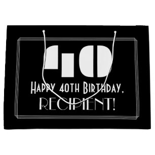 40:e födelsedagen ~ Art Deco Inspired Titta "40" +