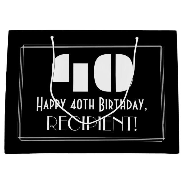 40:e födelsedagen ~ Art Deco Inspired Titta "40" + (Framsidan)