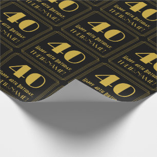 40:e födelsedagen ~ Art Deco Inspired Titta "40", Presentpapper