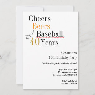40:e födelsedagen Baskeboll Cheers Öl Minimal Part Inbjudningar