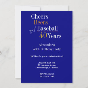 40:e födelsedagen Baskeboll Cheers Öl Modern Party Inbjudningar