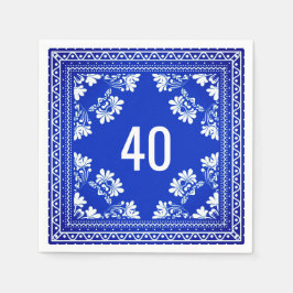 40:e födelsedagen Blue Bandana Pappersservett