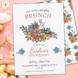 40:e födelsedagen Brunch Springtime Inbjudningar