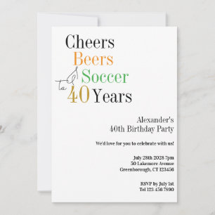 40:e födelsedagen - Cheers Öl minimal Party Inbjudningar