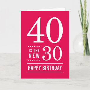 40:e födelsedagen Editable Färg 40 är de nya 30 Kort