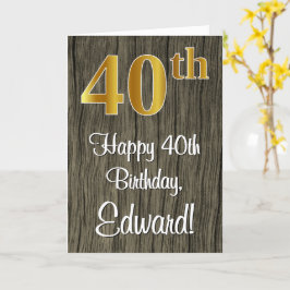 40:e födelsedagen: Elegant Faux Guld look #, Faux  Kort