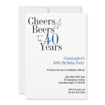 40:e födelsedagen Enkel Cheers Öl Party