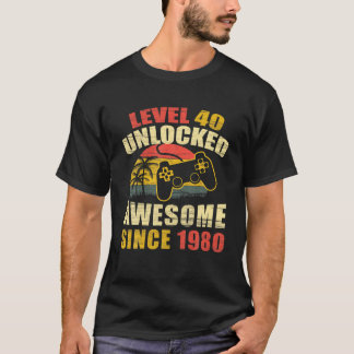 40:e födelsedagen Fantastisk 1980 Spel Level 40 Ol T Shirt