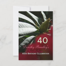 40:e födelsedagen Firande Rhododendron Anpassnings Inbjudningar