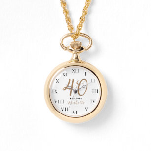 40:e födelsedagen för hennes 40-Guld Girly-Elegant Armbandsur
