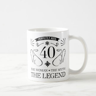 40:e födelsedagen för kvinnor kaffemugg