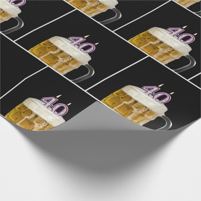 40:e födelsedagen före Mugg med ljus Presentpapper (Hörn)
