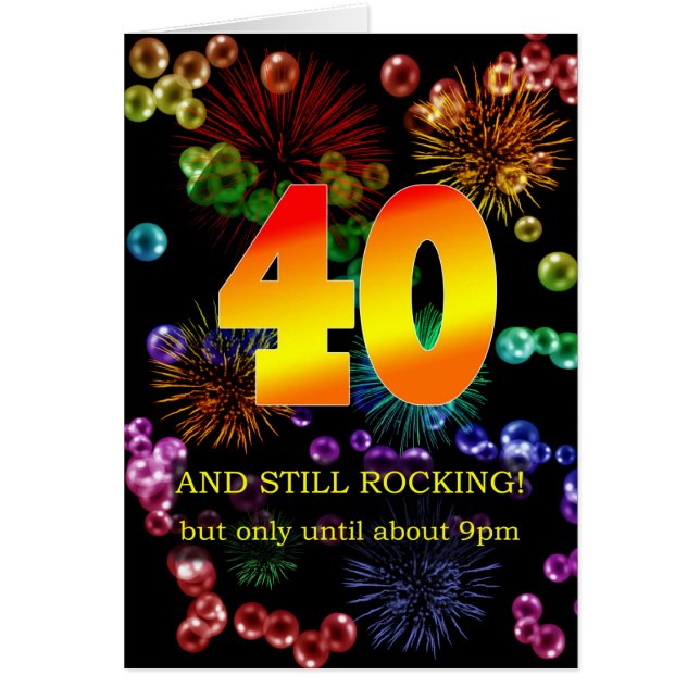 40:e födelsedagen fortfarande i raketläge hälsningskort (Framsidan)
