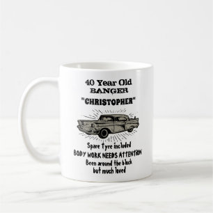 40:e födelsedagen Funny Vintage bil Retro Firande Kaffemugg