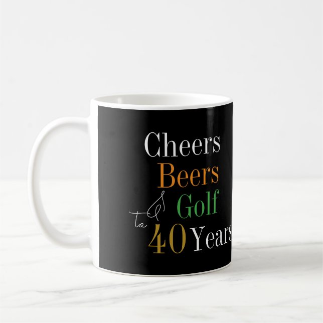 40:e födelsedagen Golf Cheers Öl Kaffemugg (Vänster)