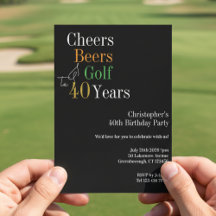 40:e födelsedagen Golf Cheers Öl Party