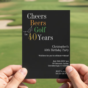 40:e födelsedagen Golf Cheers Öl Party Inbjudningar