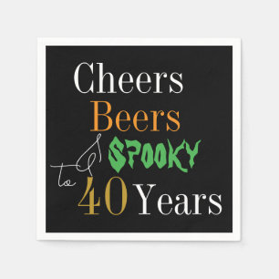 40:e födelsedagen Halloween Cheers Öl Spooky Party Pappersservett