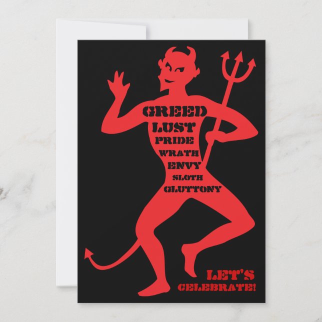 40:e födelsedagen - Helvetet om Party Inbjudningar (Framsida)