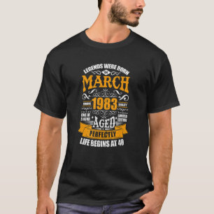 40:e födelsedagen i mars 1983 börjar livet vid 40 t shirt