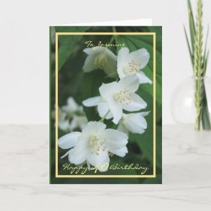 40:e födelsedagen: Jasmine Flowers Elegant Guld Ra Kort