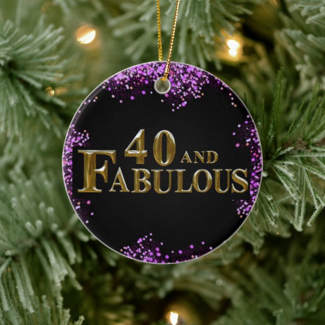 40:e födelsedagen julgransprydnad keramik (Träd)