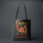 40:e födelsedagen, kapitel 40 dam, kvinnor tygkasse<br><div class="desc">40:e födelsedag för kvinnor,  dam. Redigerbar namn och läs. Tryckt: Kapitel 40-design. Obs! Det här är ett objekt med utskriven design. Det här är en perfekt för en 40-årig kvinna,  dotter,  vän,  dam. Den underbara tanken på 40-årsdagen för party firande.</div>