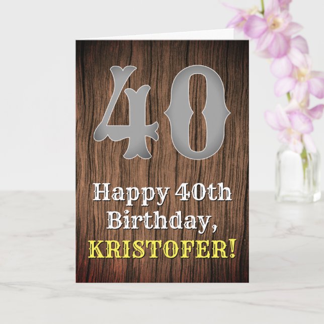 40:e födelsedagen: Land Westernare Inspired Titta, Kort (Orkide)