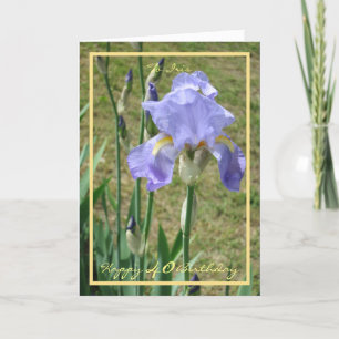 40:e födelsedagen Mauve Iris Namn Flower Golden Ra Kort