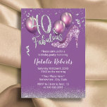 40:e födelsedagen Modern Lila Fabulous 40 Inbjudningar<br><div class="desc">Uppenbara 40-dagars invigningar till den moderna Lila Glitter-flickan.</div>